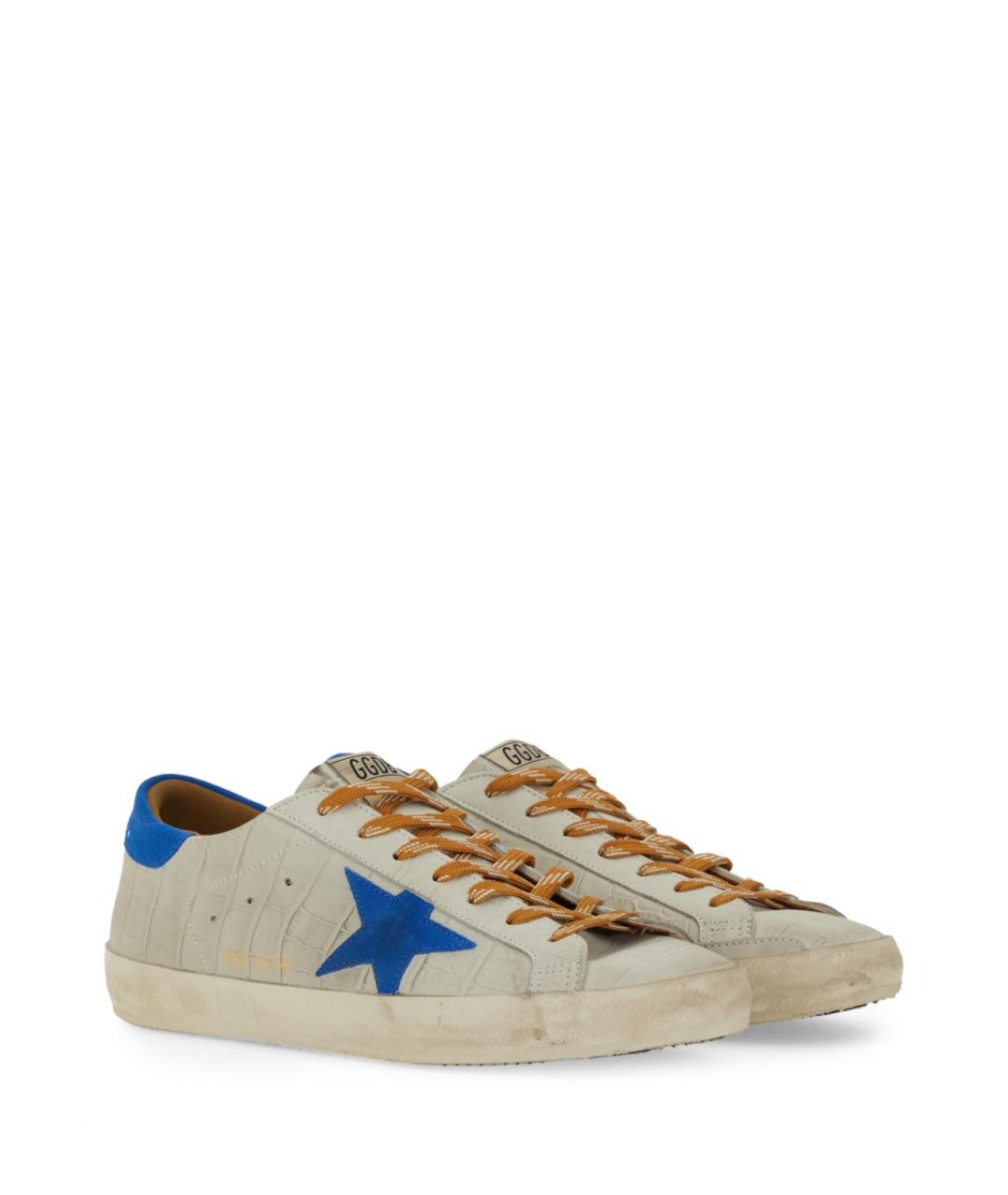 GOLDEN GOOSE DELUXE BRAND Серые кожаные низкие кроссовки / кеды, фото 3