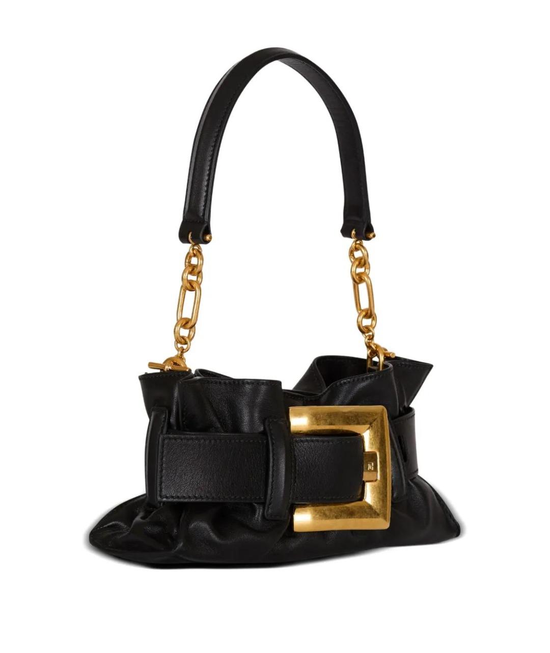 BALMAIN Черная кожаная сумка через плечо, фото 4