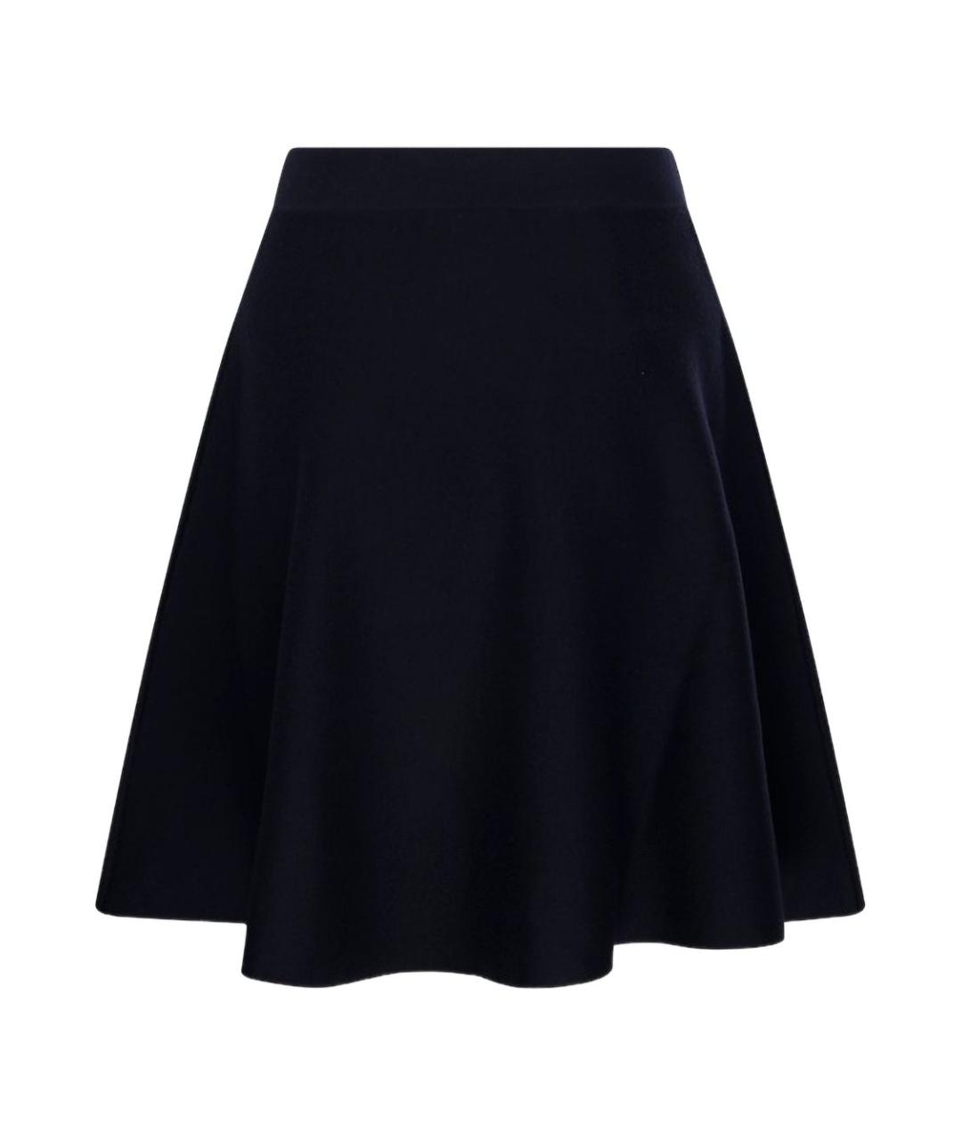 MAX MARA Синяя шерстяная юбка мини, фото 3