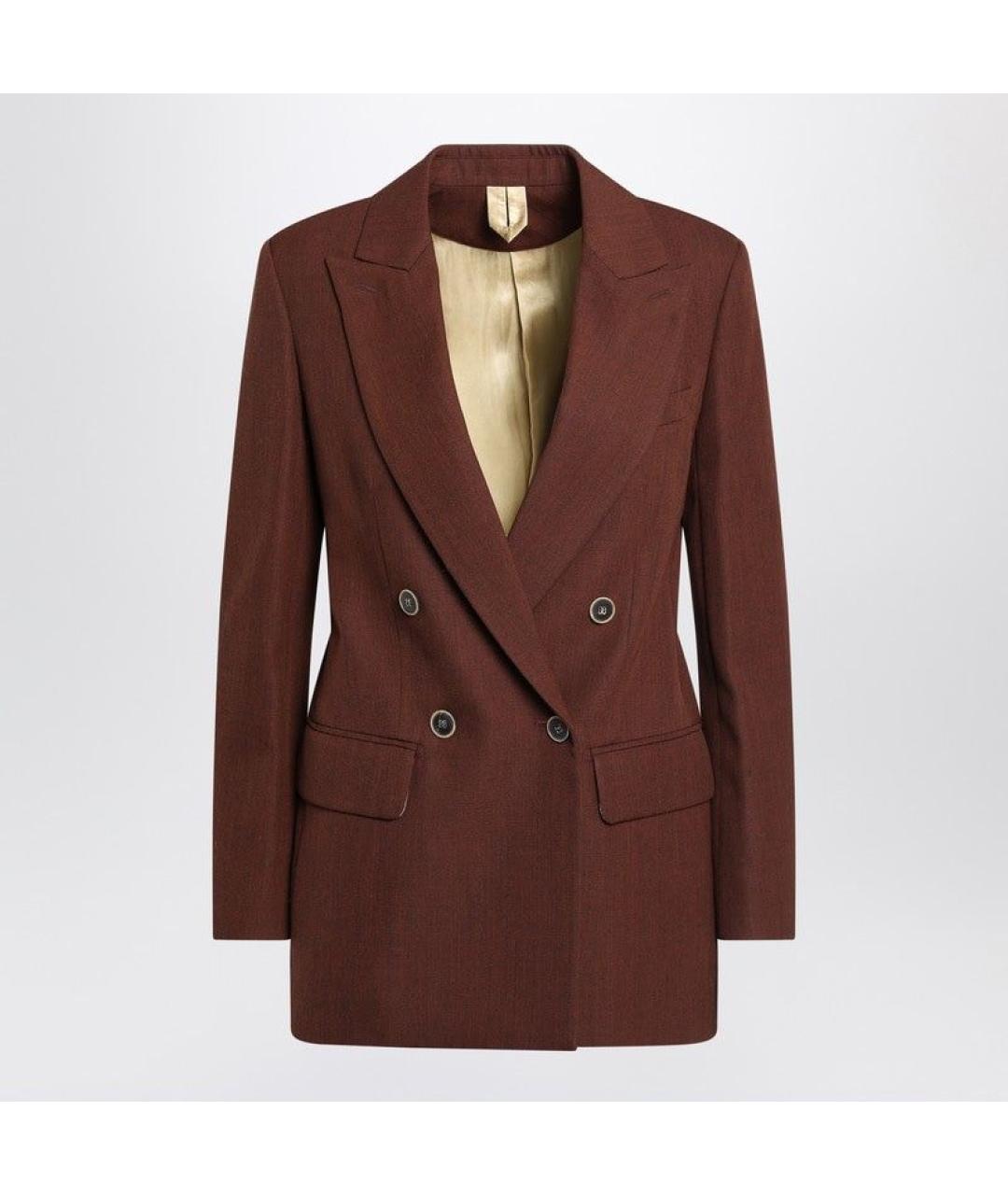 MAX MARA Коричневая полиэстеровая куртка, фото 3