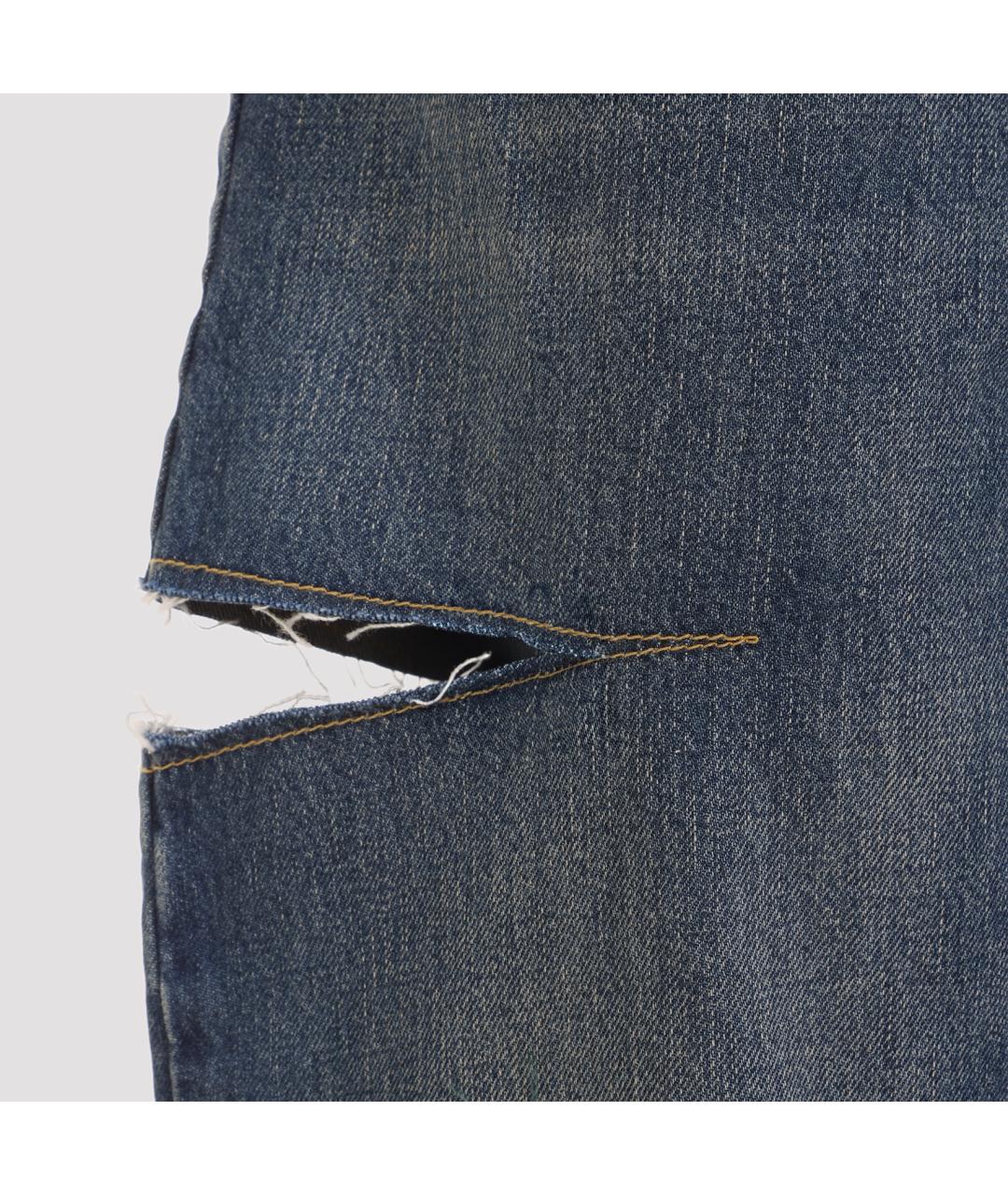 MAISON MARGIELA Белые хлопковые прямые брюки, фото 5