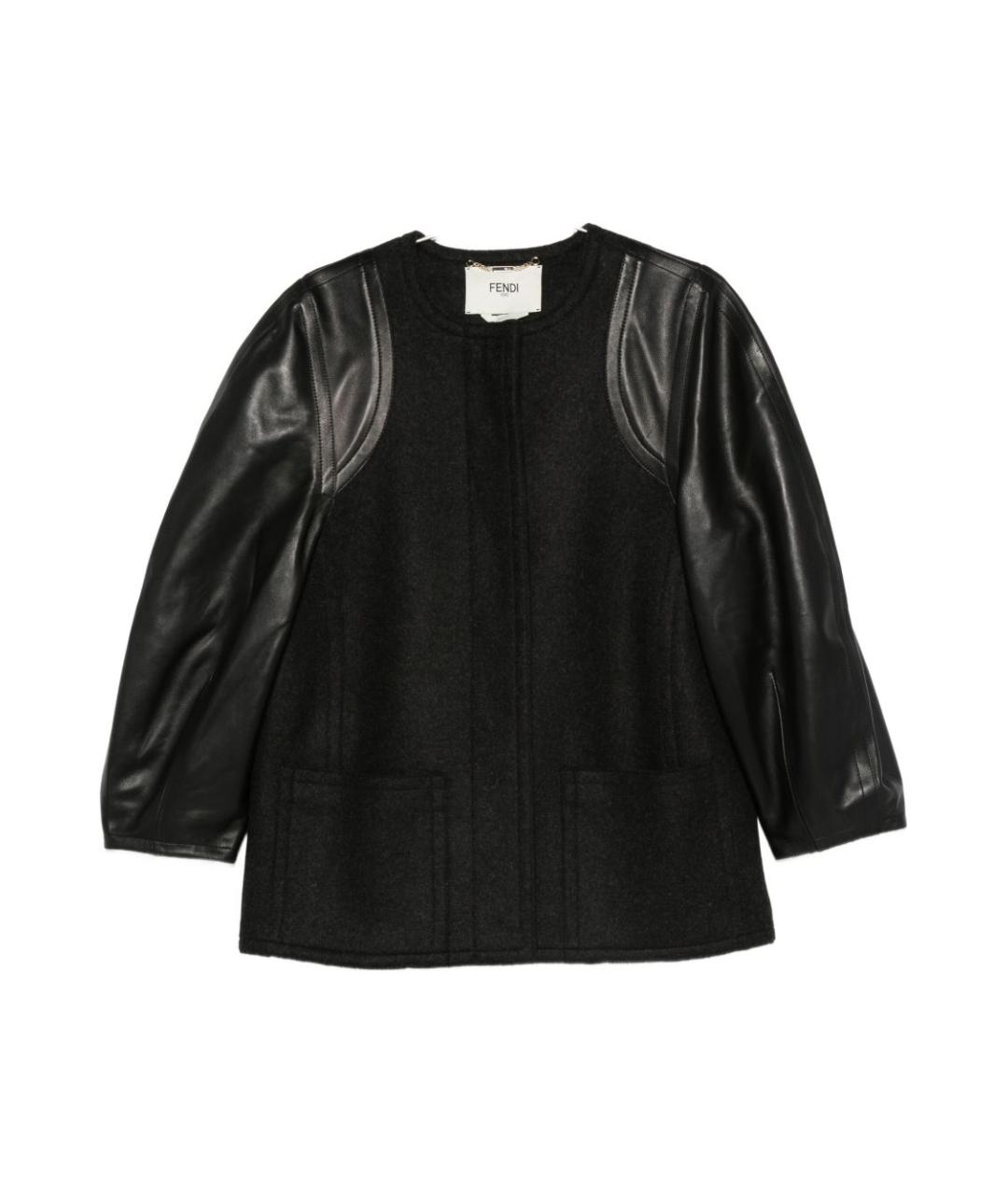 FENDI Антрацитовая шерстяная куртка, фото 2