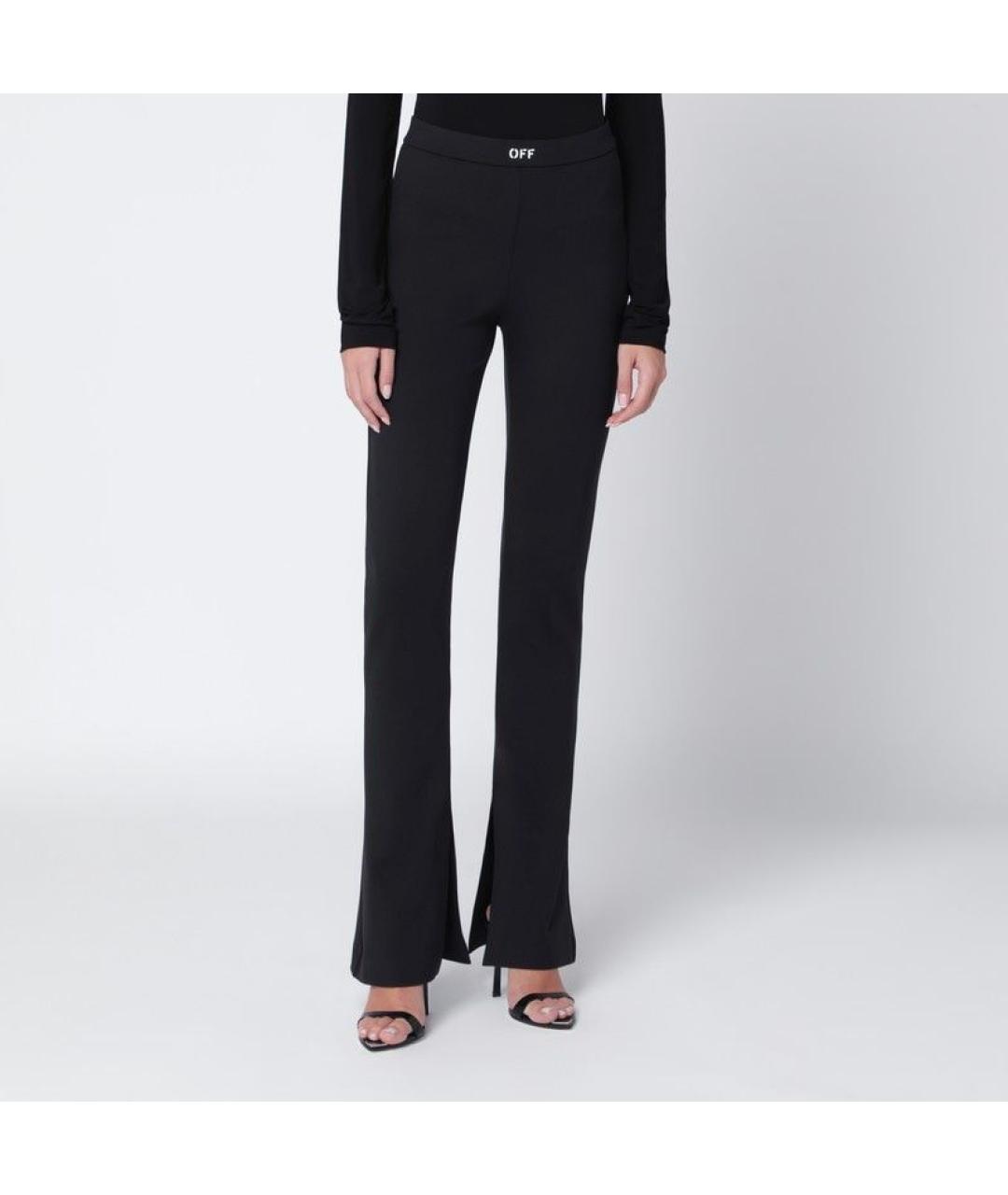 OFF-WHITE Черные полиамидовые брюки узкие, фото 5