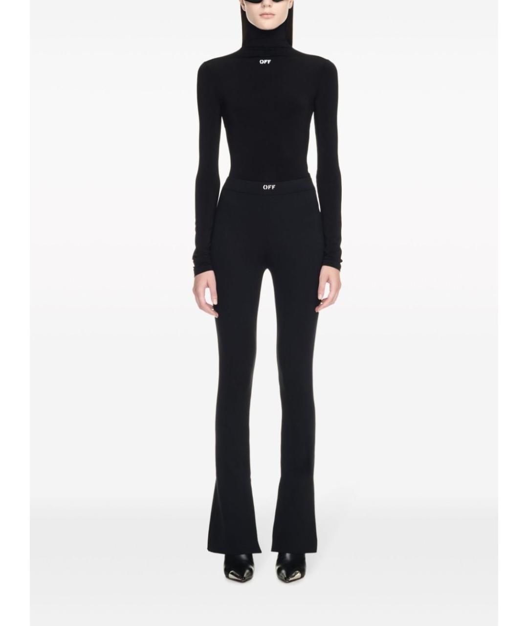 OFF-WHITE Черные полиамидовые брюки узкие, фото 4