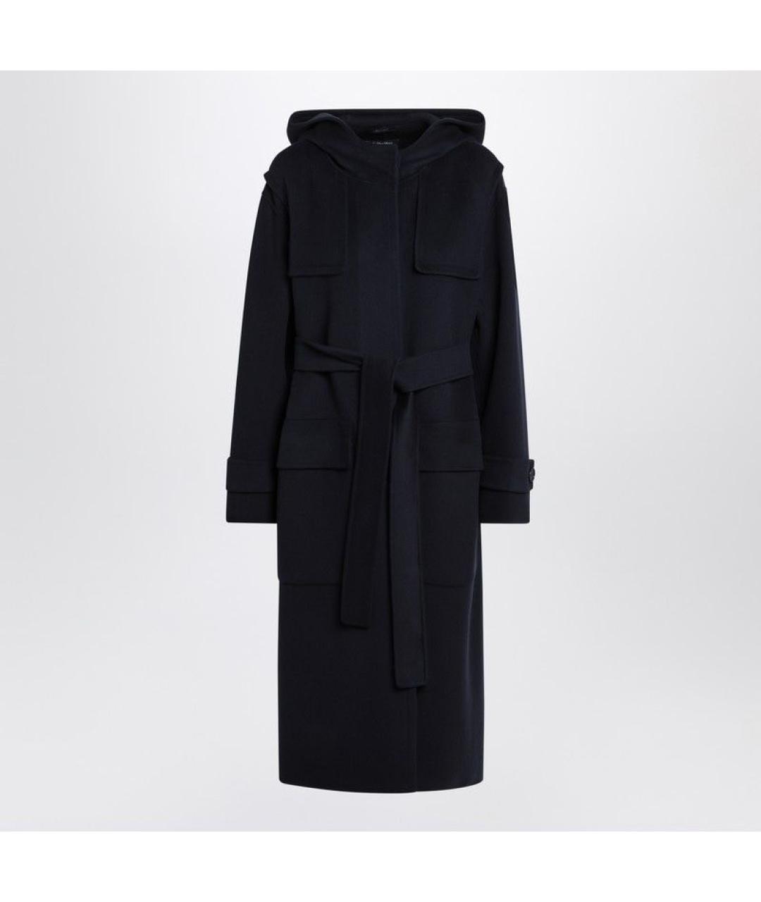 'S MAX MARA Темно-синее шерстяное пальто, фото 5