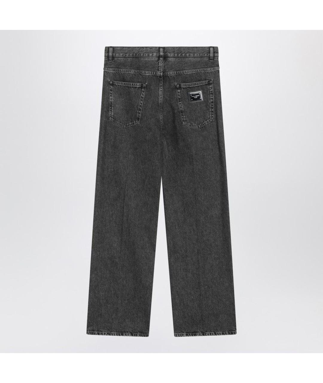 DOLCE&GABBANA Черные хлопковые прямые джинсы, фото 2