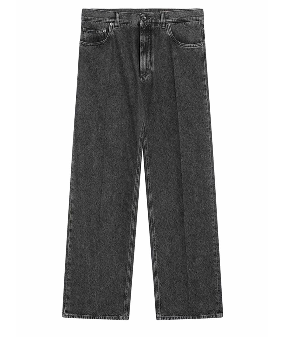 DOLCE&GABBANA Черные хлопковые прямые джинсы, фото 1