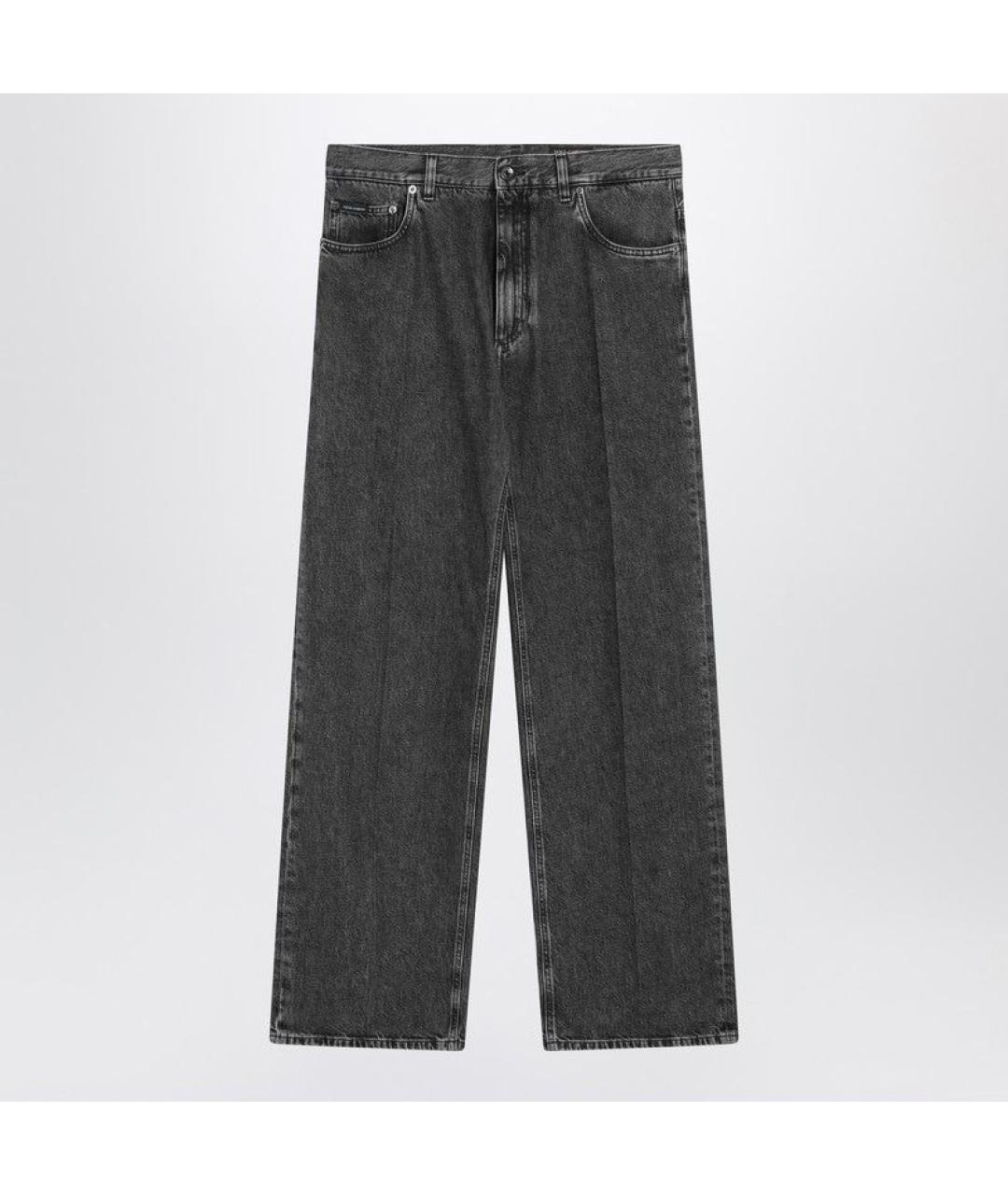 DOLCE&GABBANA Черные хлопковые прямые джинсы, фото 3