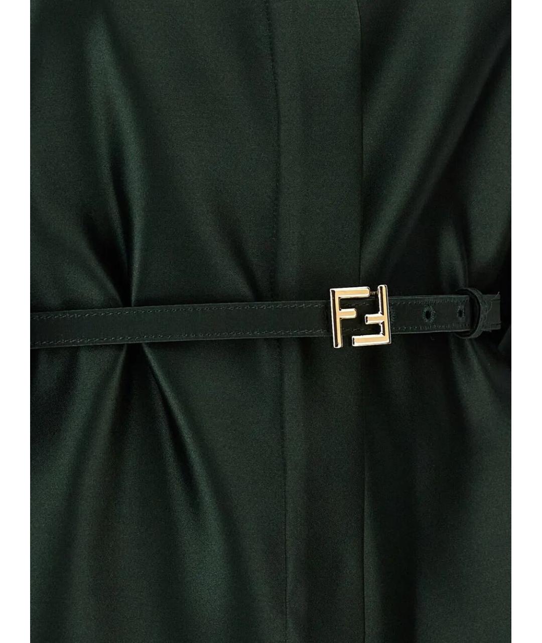 FENDI Зеленая шелковая блузы, фото 4