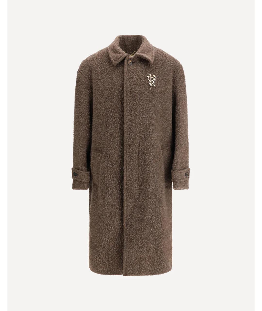 GOLDEN GOOSE DELUXE BRAND Коричневое шерстяное пальто, фото 7