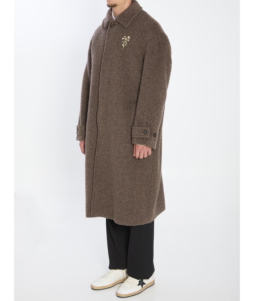 GOLDEN GOOSE DELUXE BRAND Коричневое шерстяное пальто, фото 3