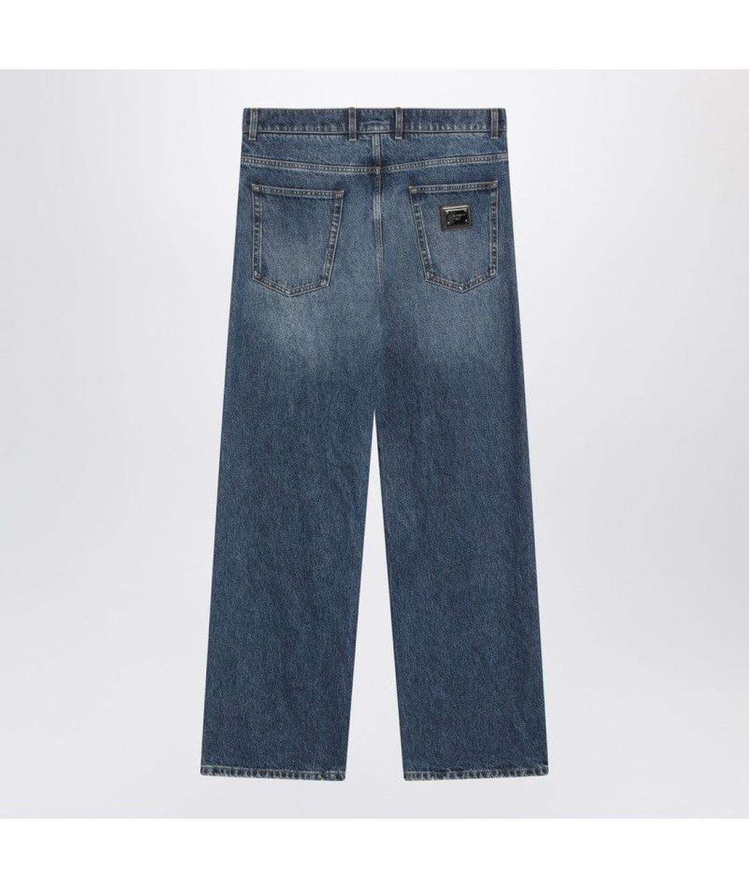 DOLCE&GABBANA Синие хлопковые прямые джинсы, фото 2