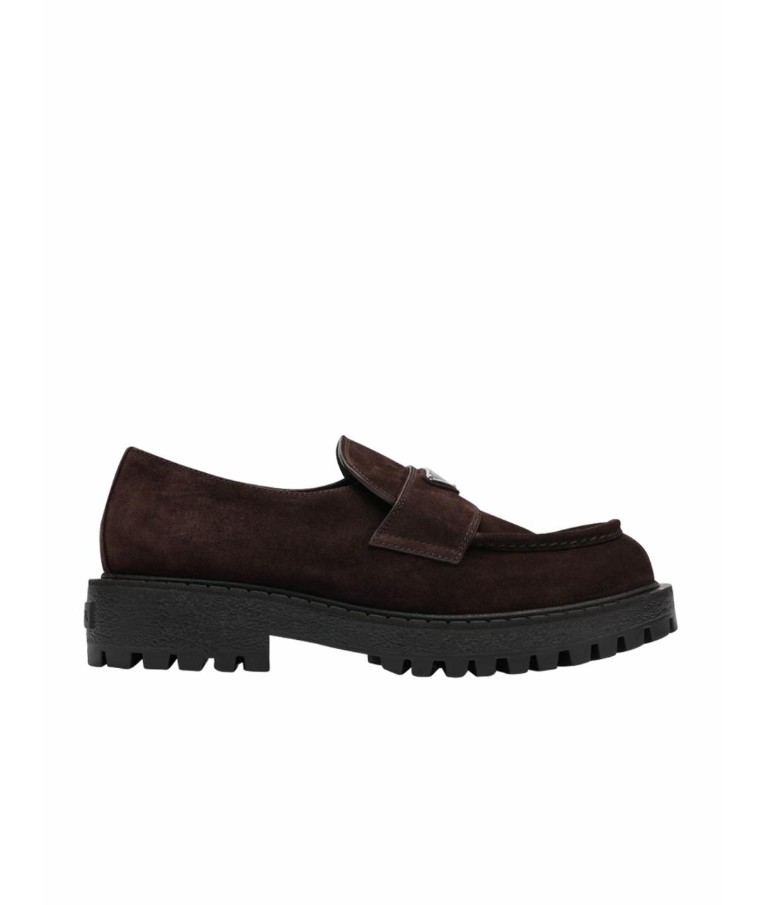 PRADA Коричневые замшевые лоферы, фото 1