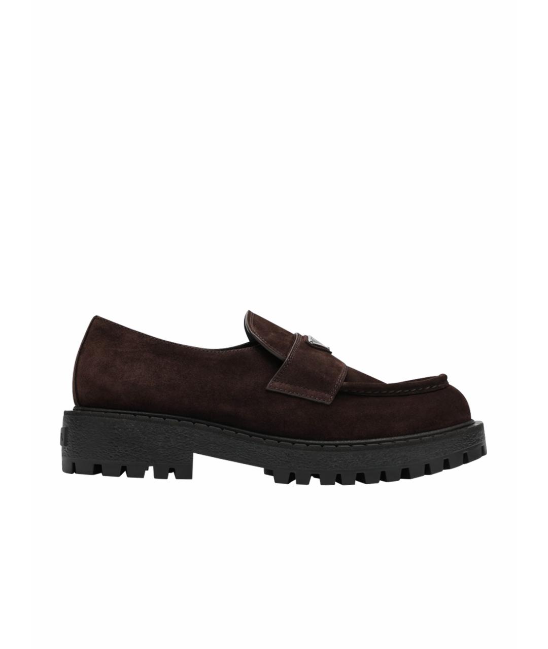 PRADA Коричневые замшевые лоферы, фото 4