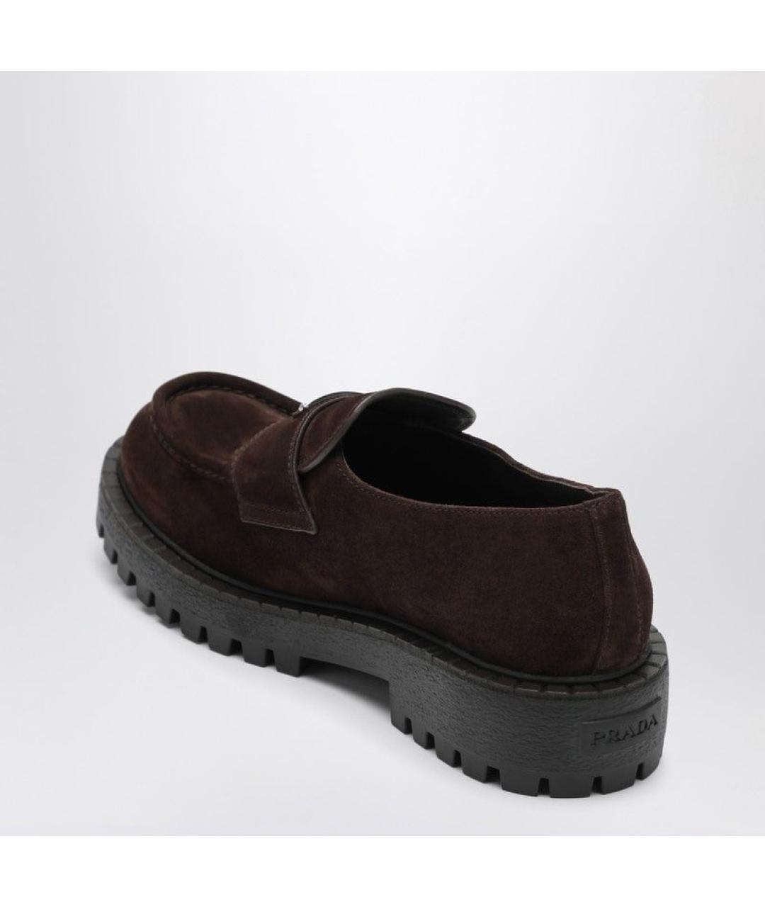 PRADA Коричневые замшевые лоферы, фото 3