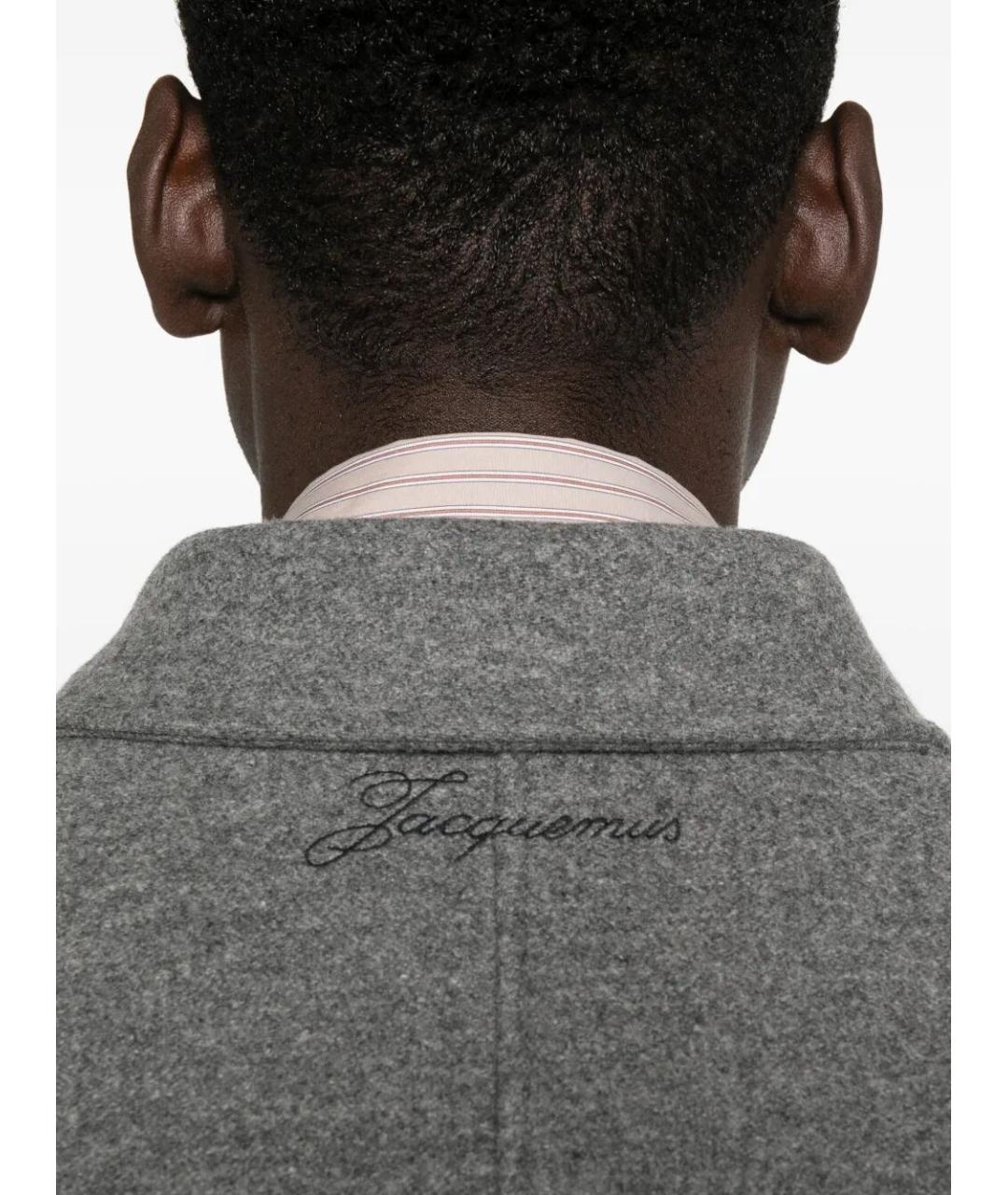 JACQUEMUS Серая шерстяная куртка, фото 5