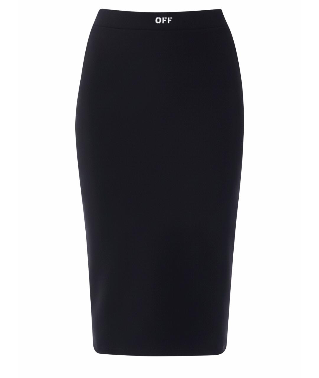 OFF-WHITE Черная полиамидовая юбка миди, фото 1