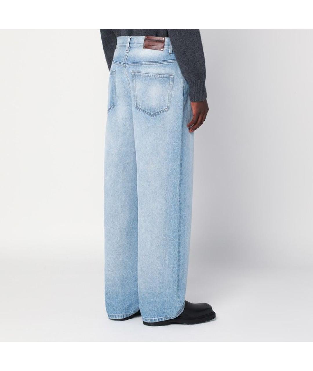 DRIES VAN NOTEN Голубые хлопковые прямые джинсы, фото 2