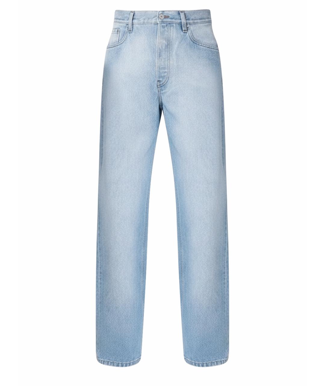 DRIES VAN NOTEN Голубые хлопковые прямые джинсы, фото 1