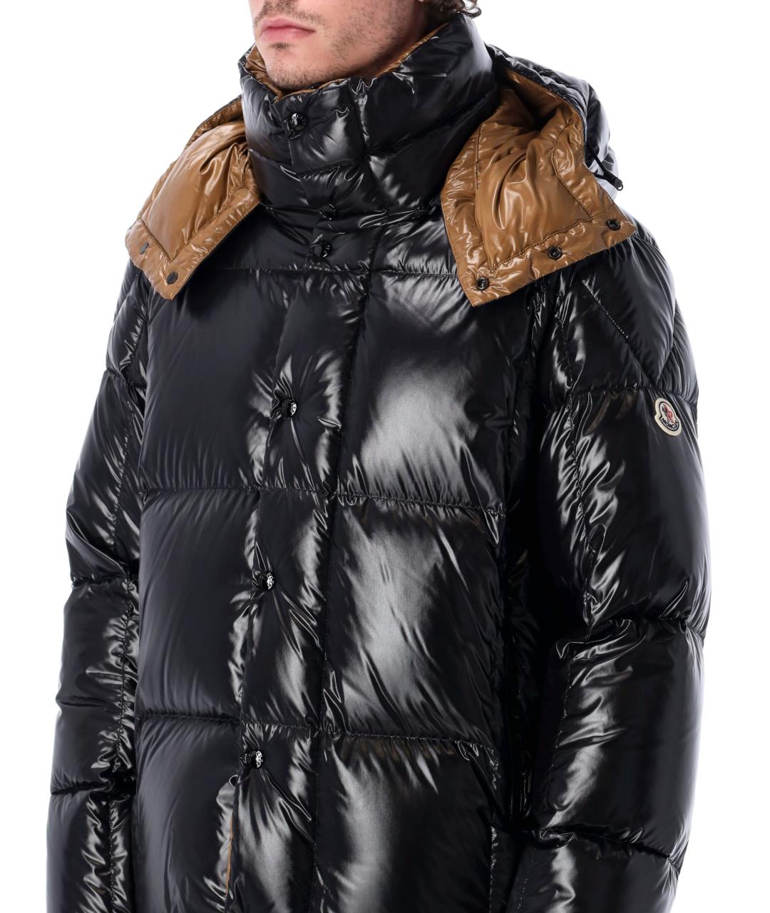 MONCLER Черный полиамидовый пуховик, фото 6