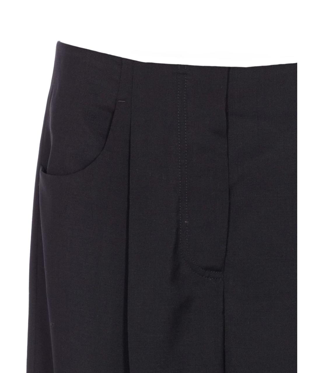 FENDI Черные шерстяные прямые брюки, фото 4