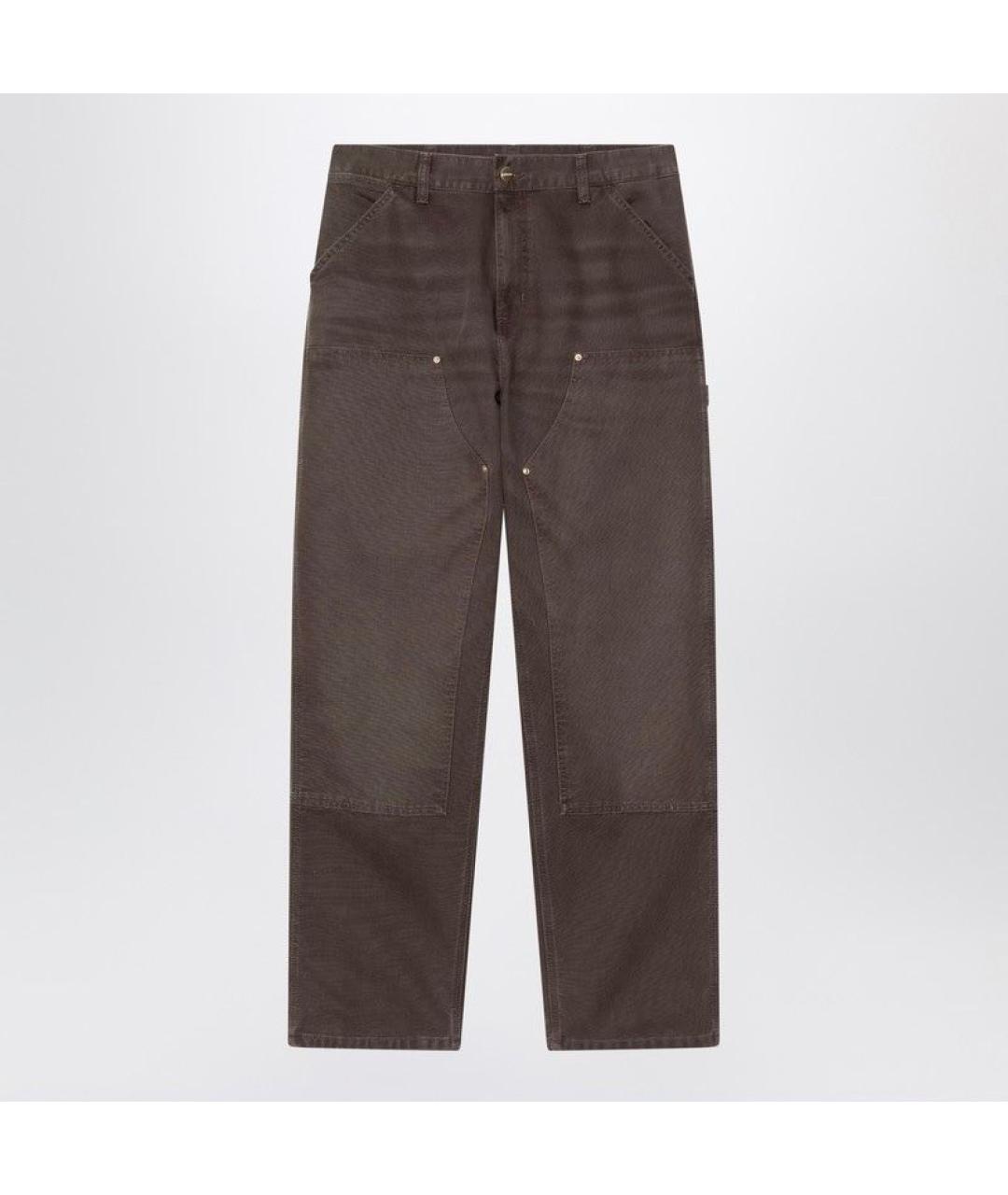 CARHARTT WIP Коричневые хлопковые повседневные брюки, фото 3