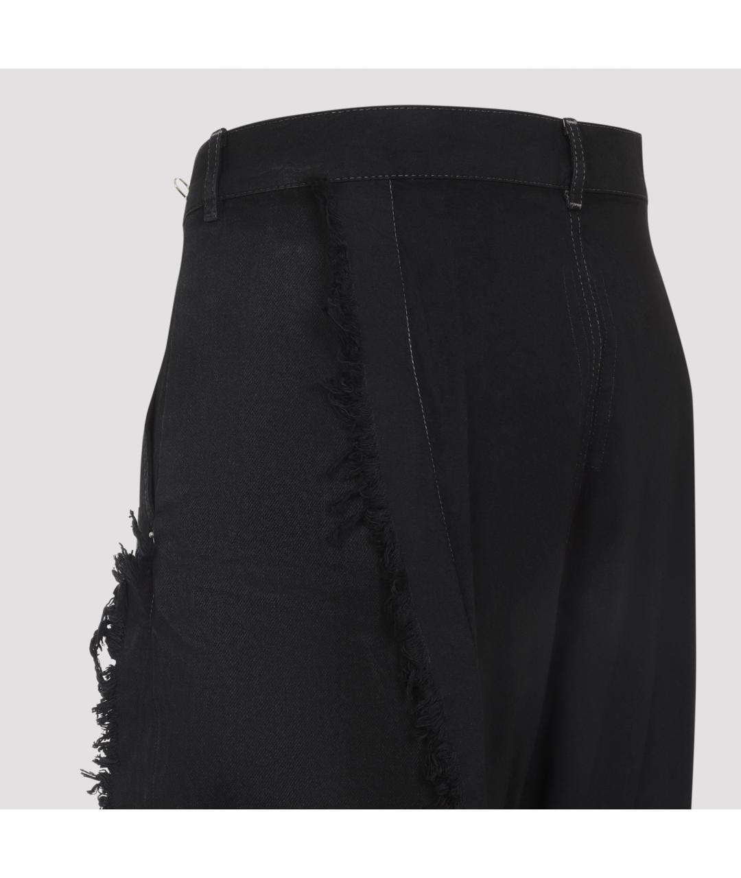 RICK OWENS Черные полиэстеровые повседневные брюки, фото 4