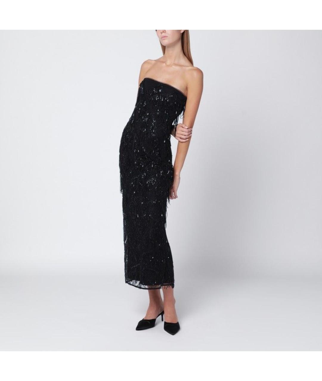 ROTATE Черное полиэстеровое вечернее платье, фото 2