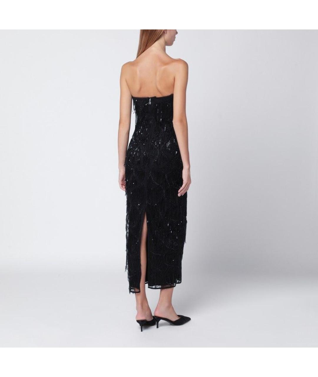 ROTATE Черное полиэстеровое вечернее платье, фото 4