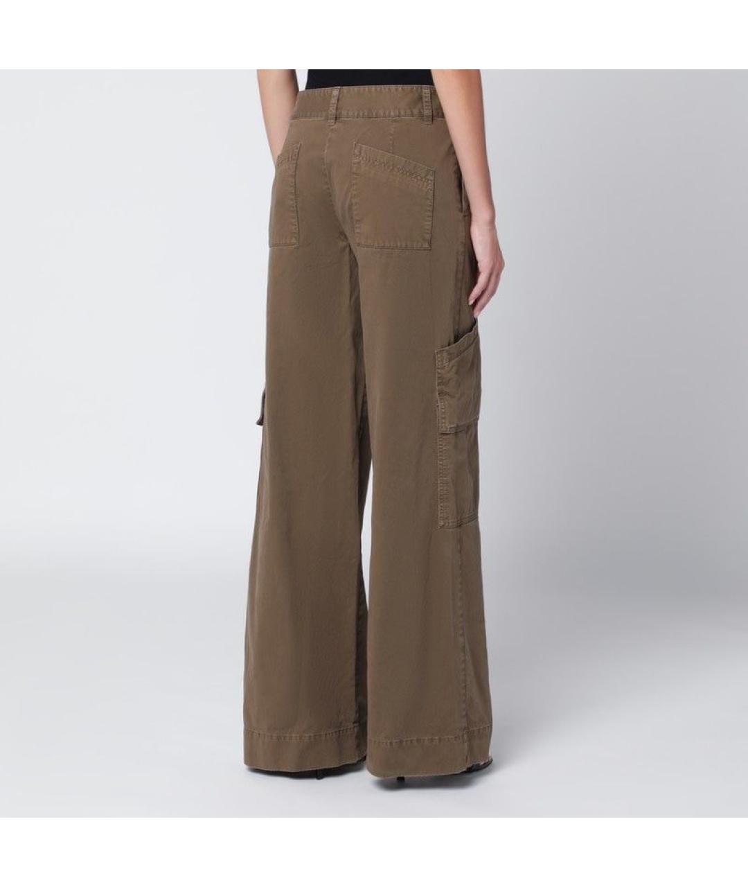 OFF-WHITE Коричневые полиэстеровые прямые брюки, фото 2