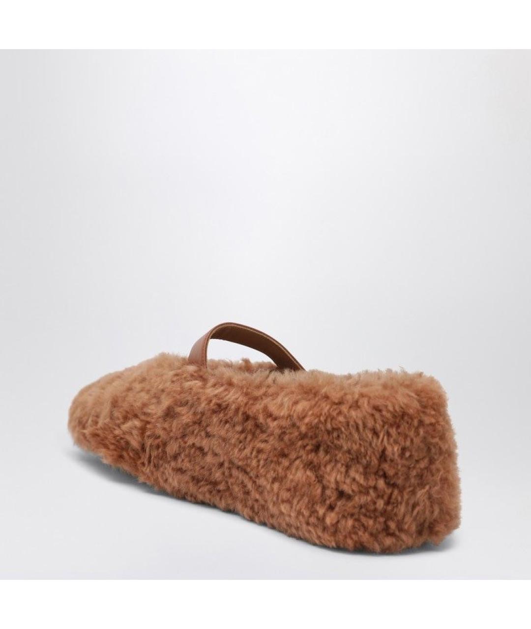 FERRAGAMO Коричневые кожаные балетки, фото 3