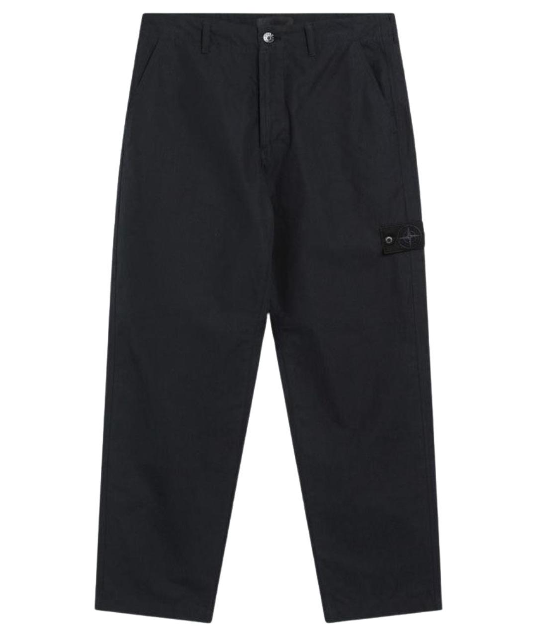 STONE ISLAND Темно-синие хлопковые повседневные брюки, фото 1