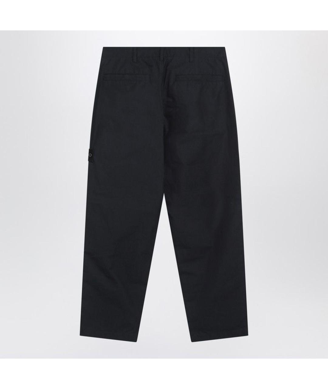 STONE ISLAND Темно-синие хлопковые повседневные брюки, фото 2