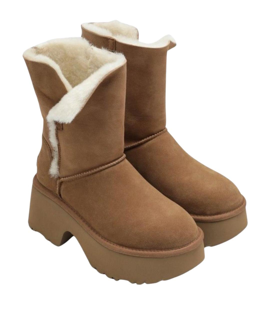 UGG AUSTRALIA Коричневые кожаные ботинки, фото 2