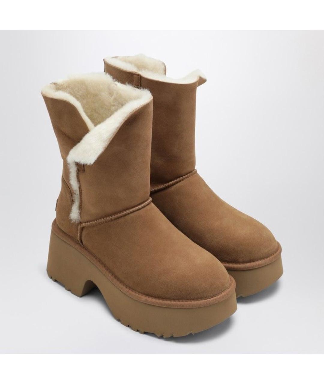 UGG AUSTRALIA Коричневые кожаные ботинки, фото 4
