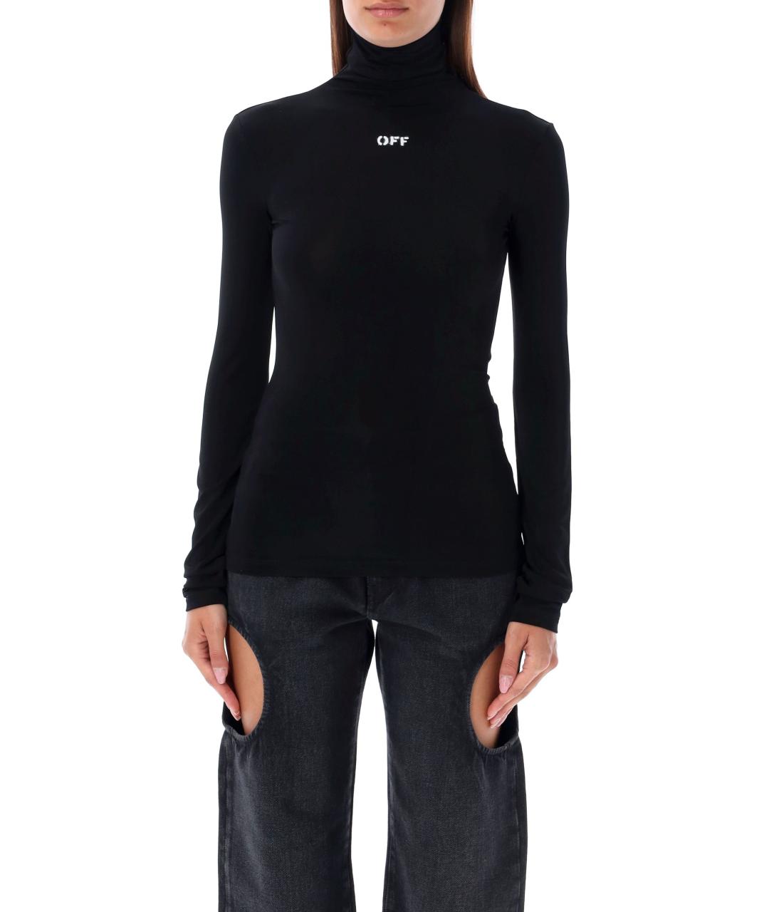 OFF-WHITE Черная вискозная водолазка, фото 2