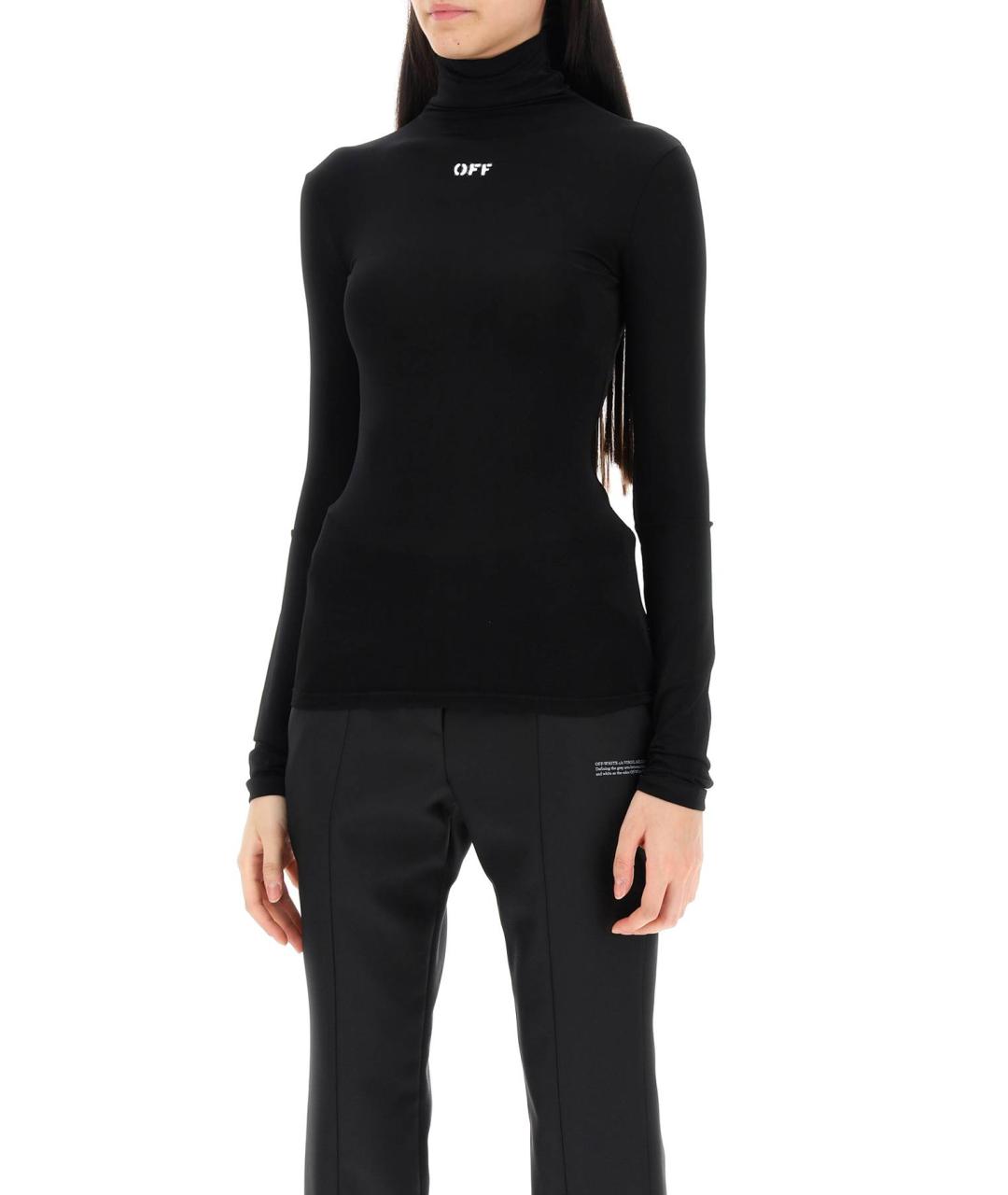 OFF-WHITE Черная вискозная водолазка, фото 5