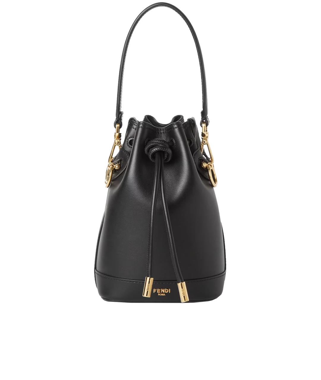 FENDI Черная кожаная сумка тоут, фото 1