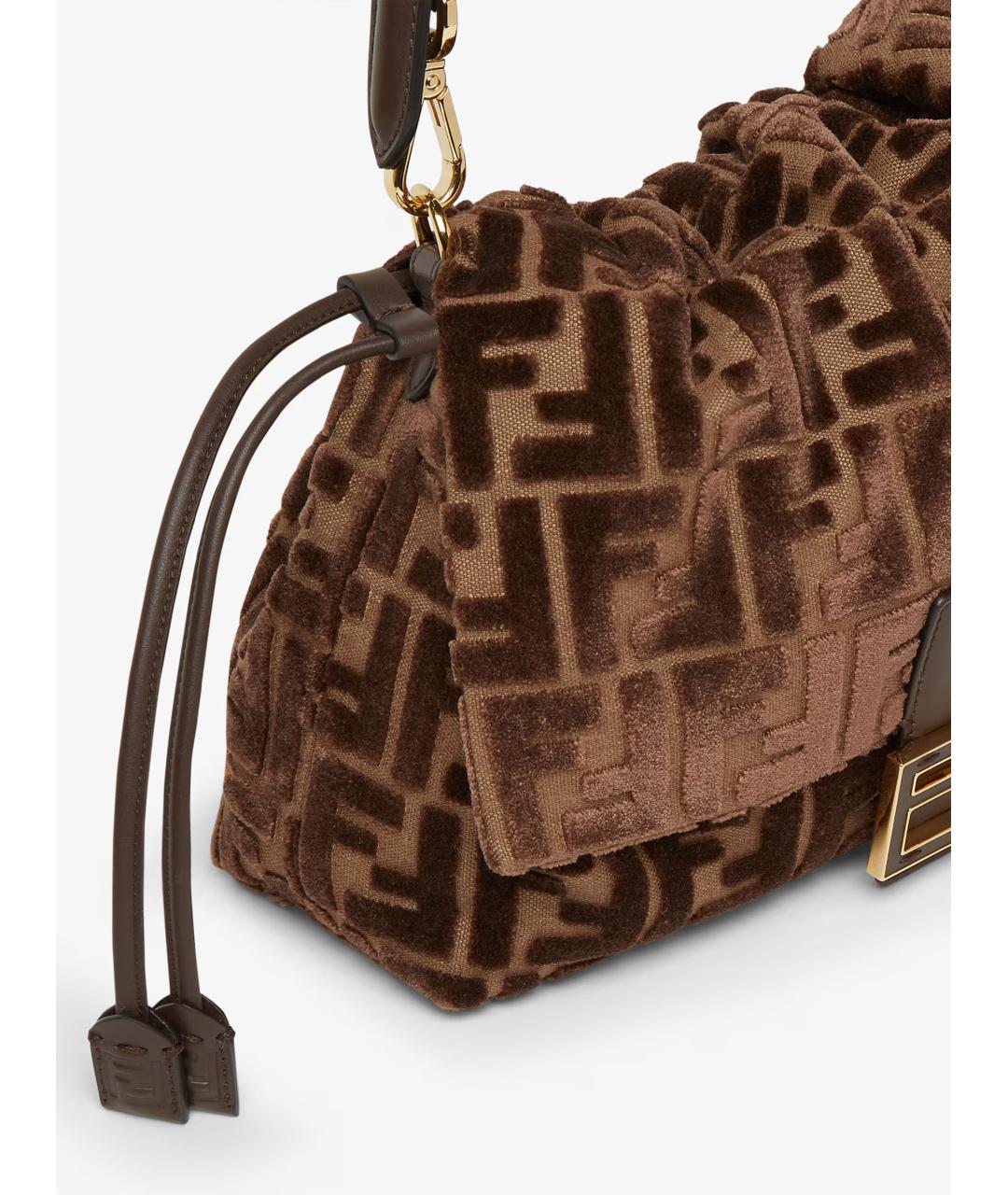 FENDI Коричневая тканевая сумка через плечо, фото 5