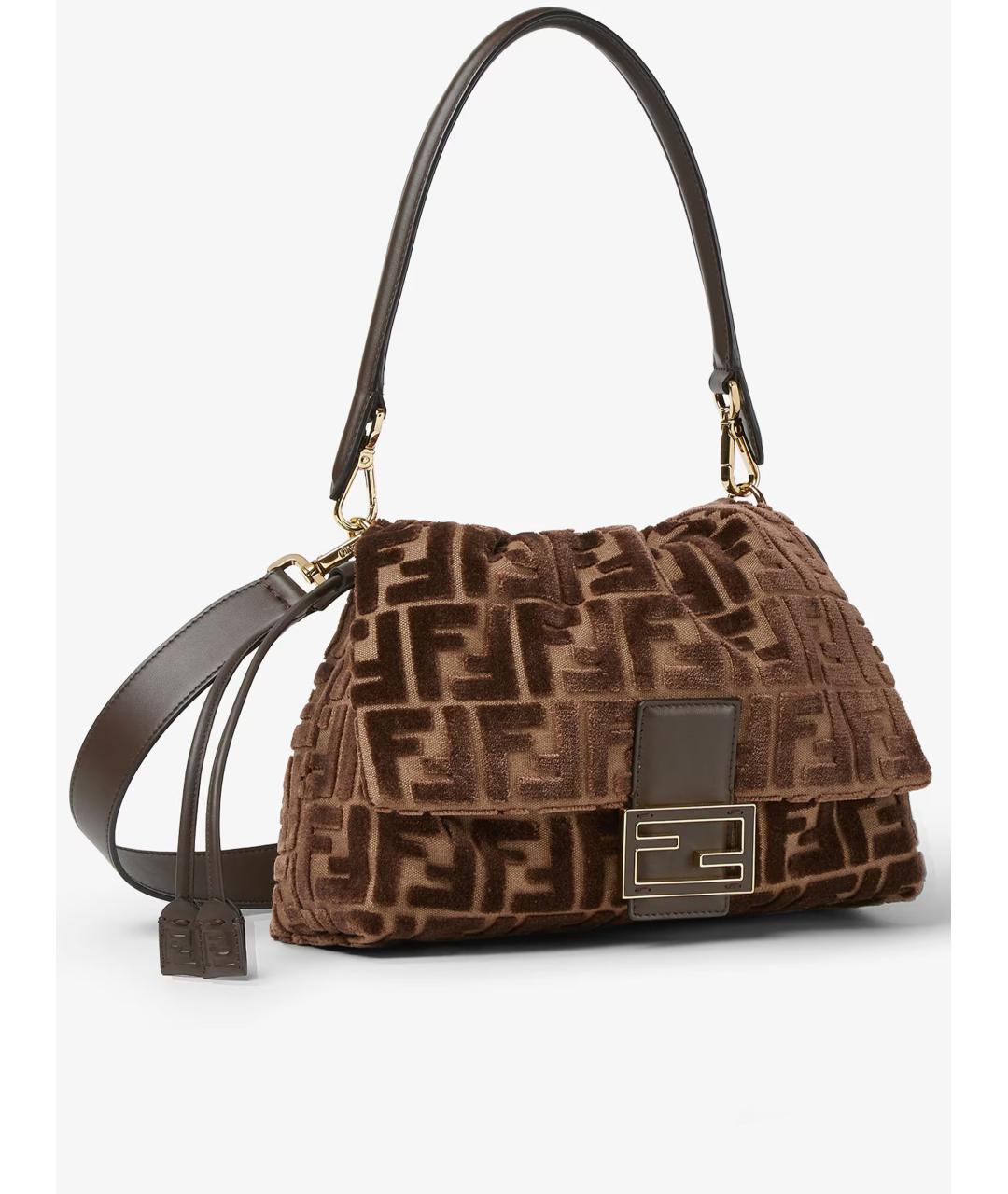 FENDI Коричневая тканевая сумка через плечо, фото 2