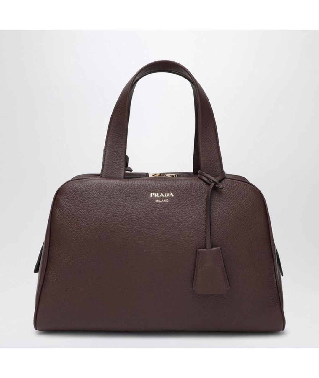 PRADA Коричневая кожаная сумка тоут, фото 3