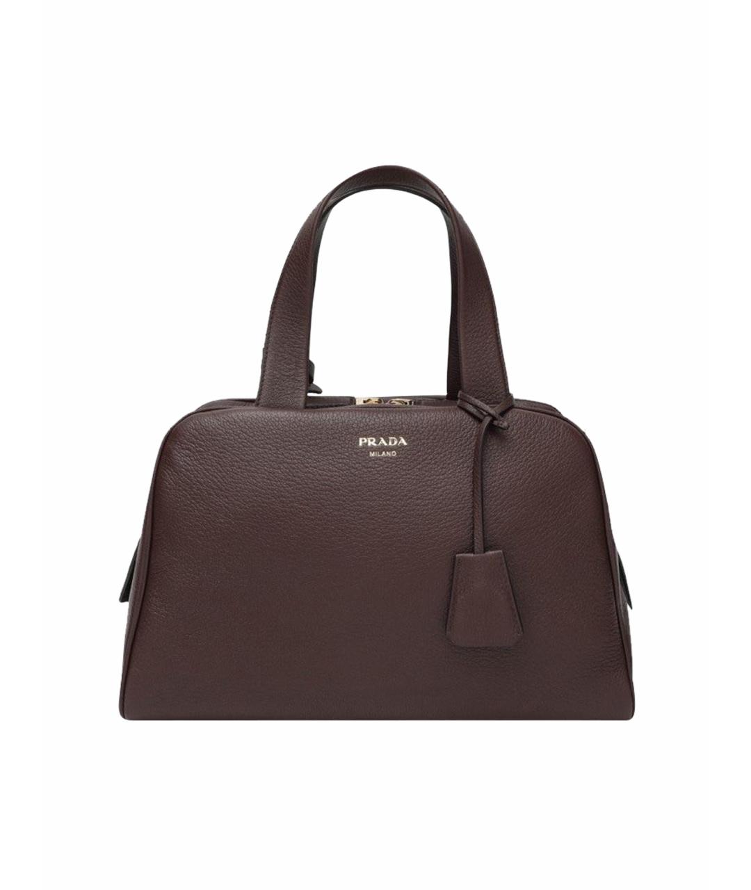 PRADA Коричневая кожаная сумка тоут, фото 1