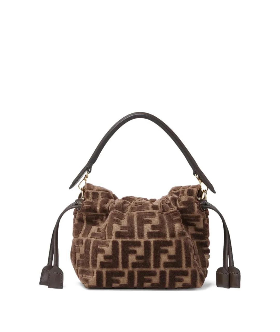 FENDI Коричневая тканевая сумка через плечо, фото 2