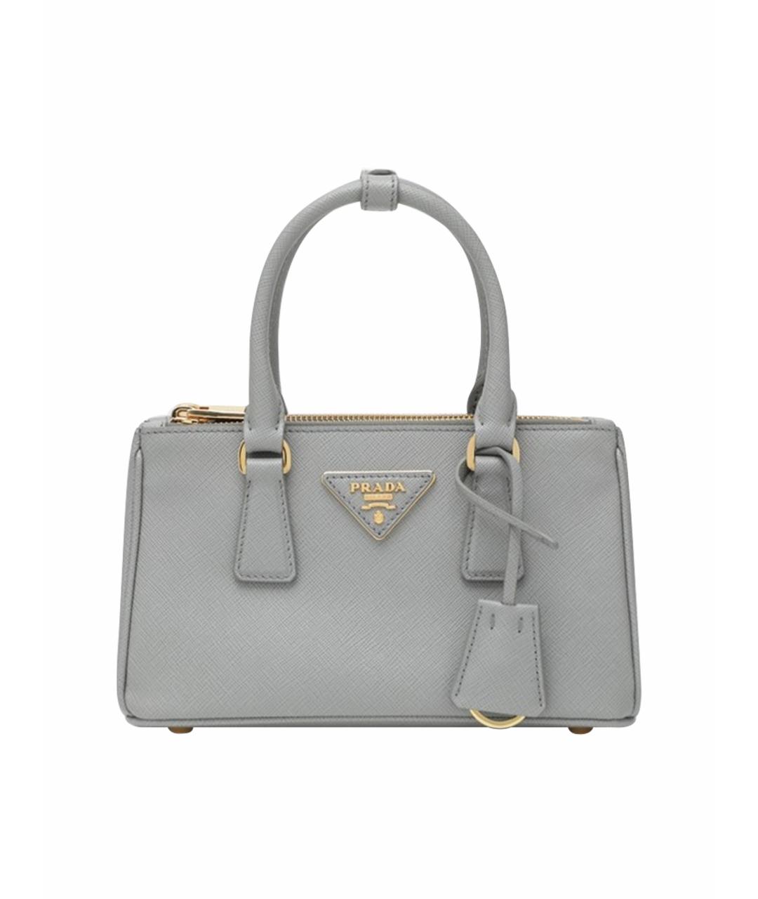 PRADA Серая кожаная сумка тоут, фото 1