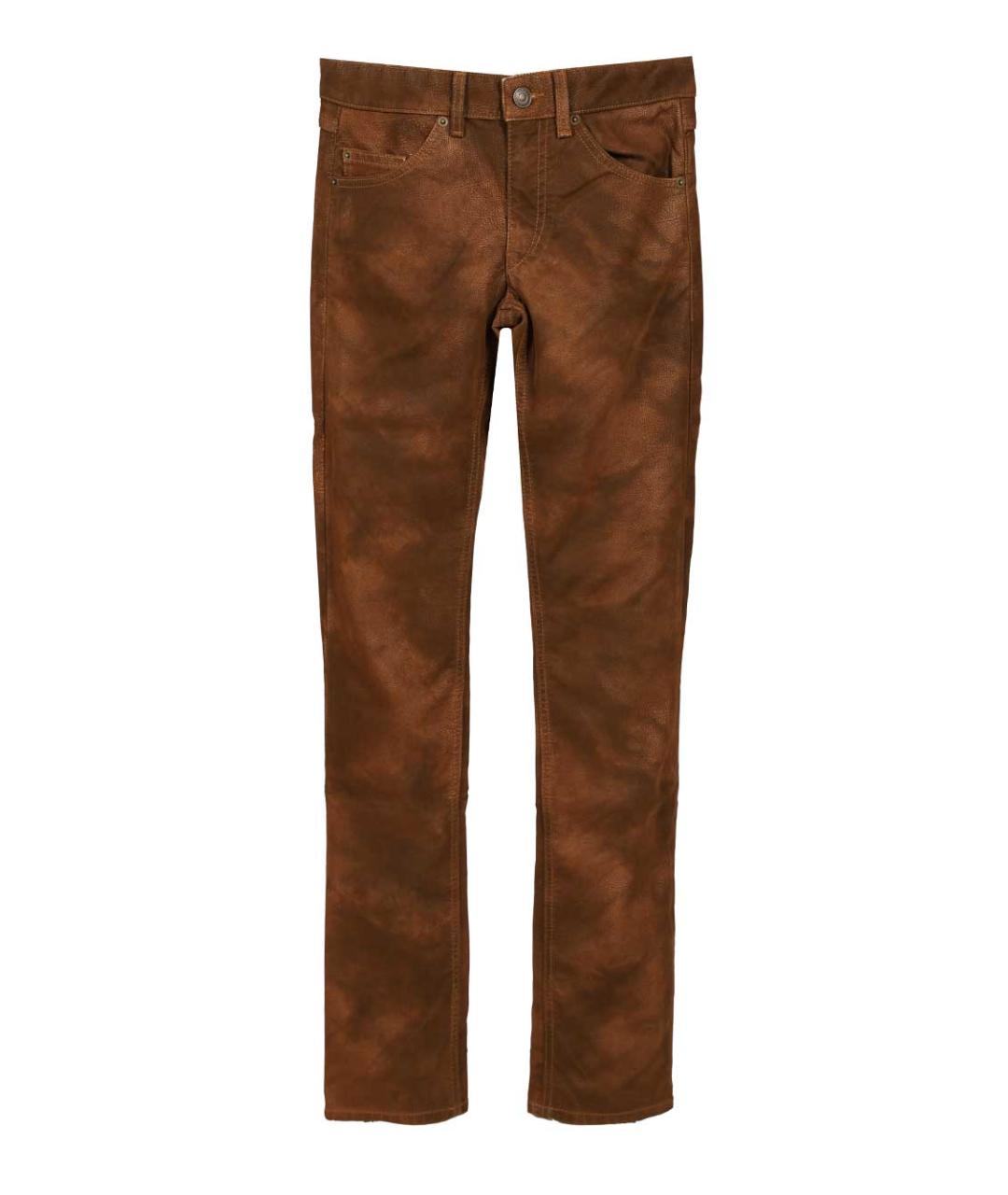 ISABEL MARANT Коричневые полиуретановые прямые брюки, фото 1