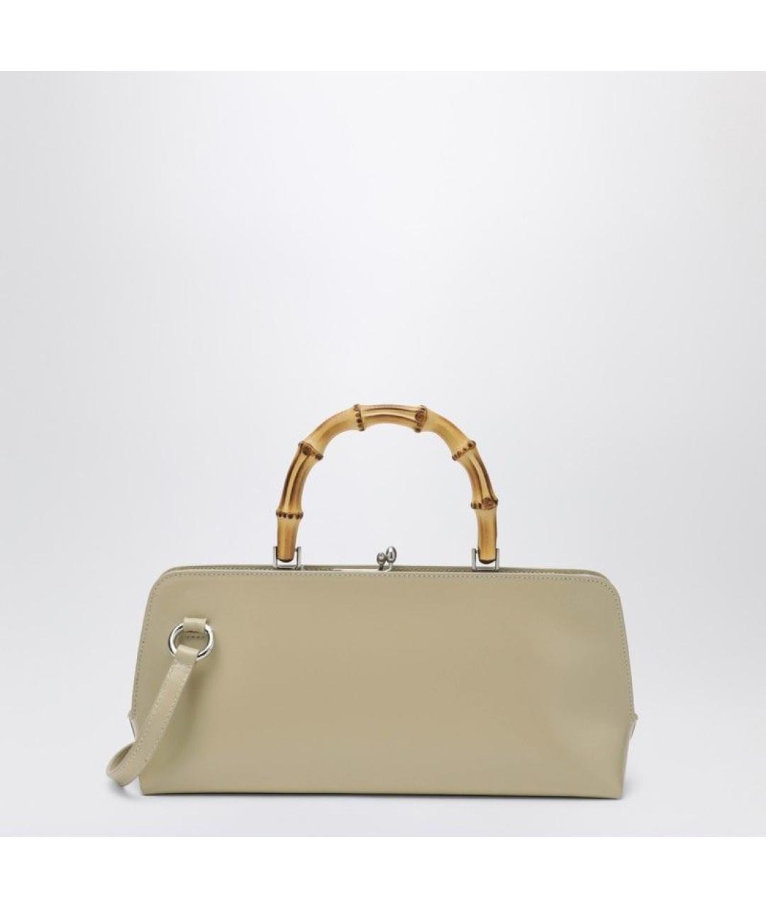 JIL SANDER Бежевая кожаная сумка тоут, фото 2
