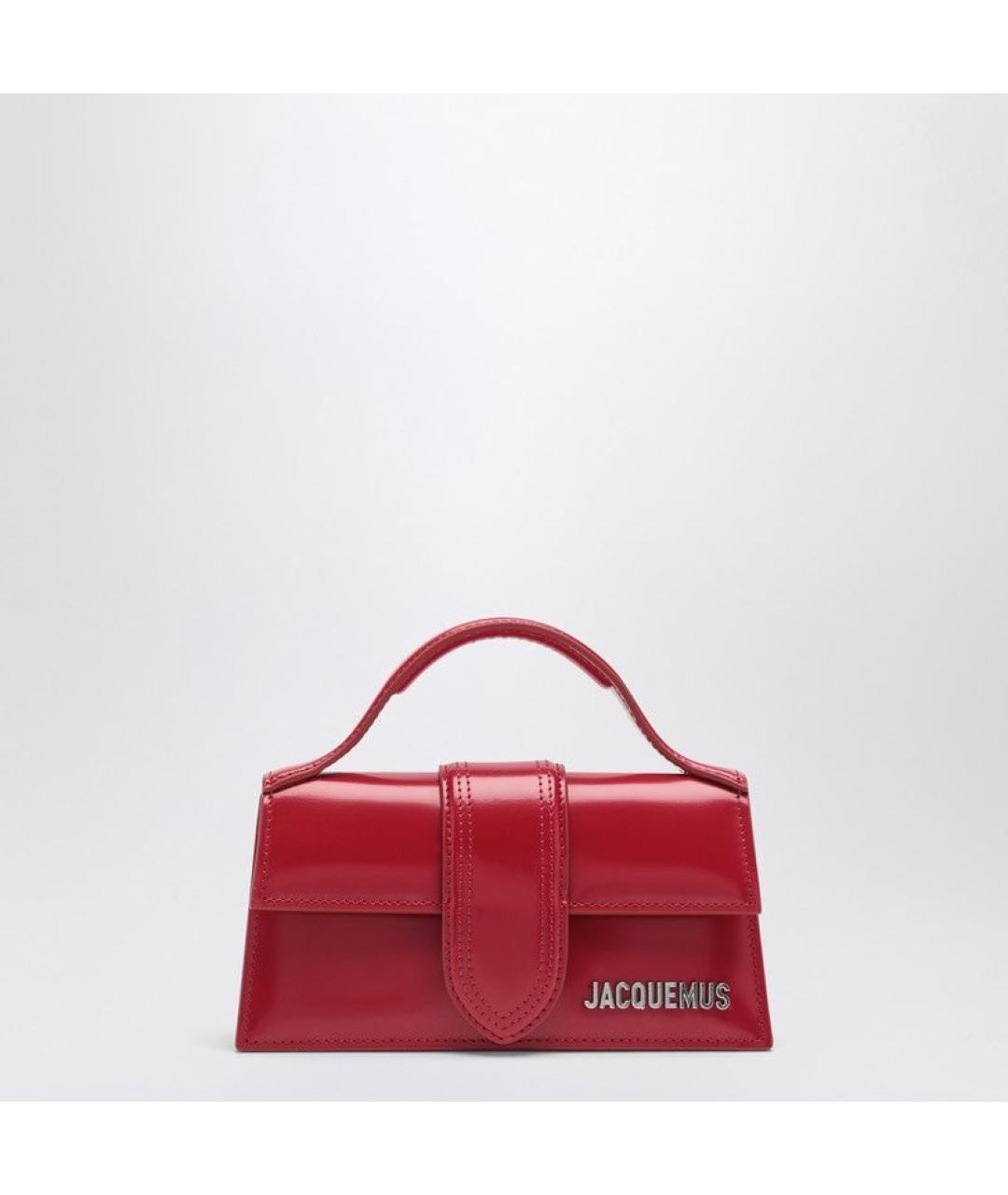 JACQUEMUS Красная кожаная сумка с короткими ручками, фото 3