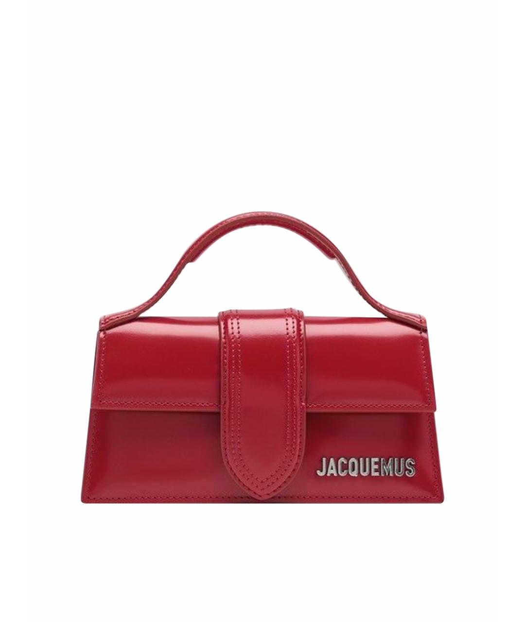 JACQUEMUS Красная кожаная сумка с короткими ручками, фото 1