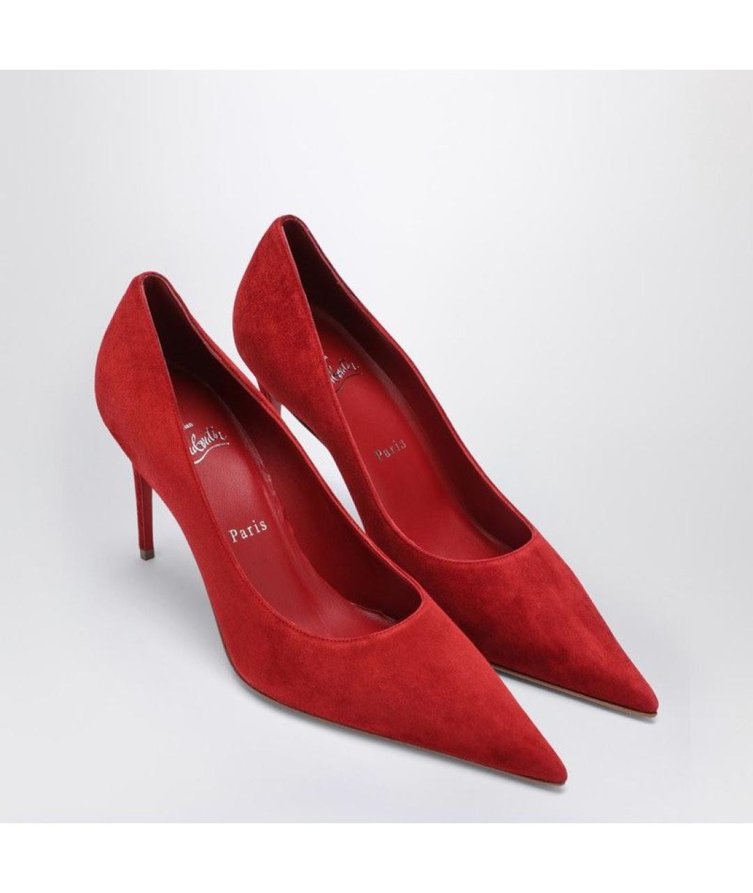 CHRISTIAN LOUBOUTIN Красные замшевые туфли, фото 2