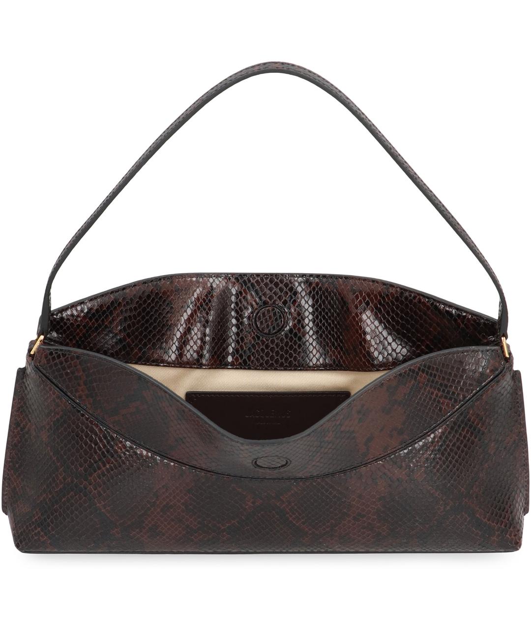 JACQUEMUS Коричневая кожаная сумка через плечо, фото 5